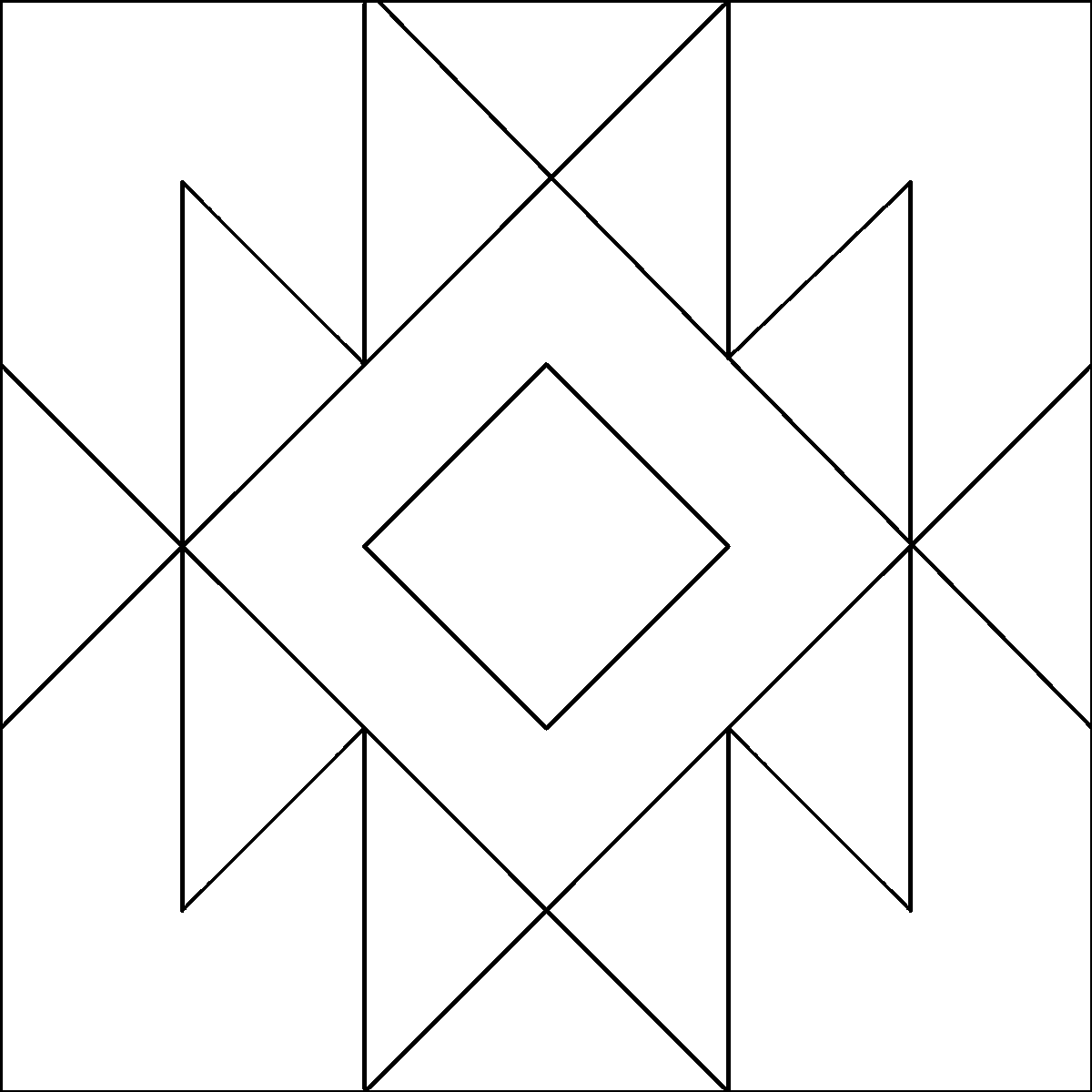 Pattern 111, Cross Crown barn quilt pattern thumbnail
